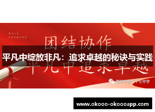 平凡中绽放非凡：追求卓越的秘诀与实践